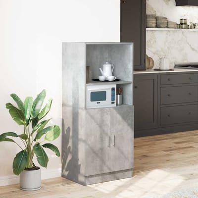 vidaXL - Keukenkast - 57x41,5x131,5 - cm - bewerkt - hout - betongrijs