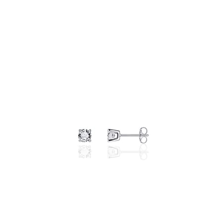 Jewels Inc. - Oorbellen - Oorsteker Solitaire gezet met Zirkonia - 3mmØ - Gerhodineerd Zilver 925