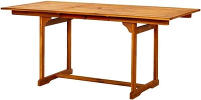Tuinstafel Hout - Eettafel Buiten - Buiten Eten - Uitschuifbaar Ontwerp - 120-170 x 80 cm - Bruin