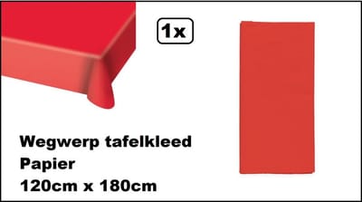 Wegwerp tafelkleed papier rood 120cm x 180cm - Thema feest festival thema feest evenement gala