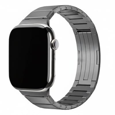 Titanium bandje - geschikt voor Apple Watch 1/2/3/4/5/6/7/8/9/10/11/ SE (1,2,3) met maat 38 mm / 40 mm / 41 mm en 42 mm (Watch 10/11) - luxe schakelband - grijs