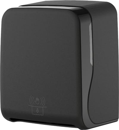 Zwarte Sensor Autocut Dispenser – No-Touch Handdoekrolhouder