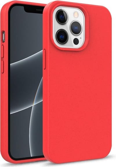 geschikt voor iPhone 13 Eco Hoesje - Flexibel Telefoonhoesje Bio Degradable - Flexibel Eco Hoesje rood- geschikt voor iPhone 13