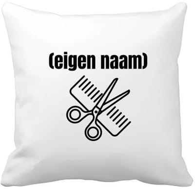 Akyol - kapperschaar en kam met eigen naam Kussen hoes - Kapper - barbers - collega's - verjaardag - afscheidscadeau - geschenk - kado - 40 bij 40 cm