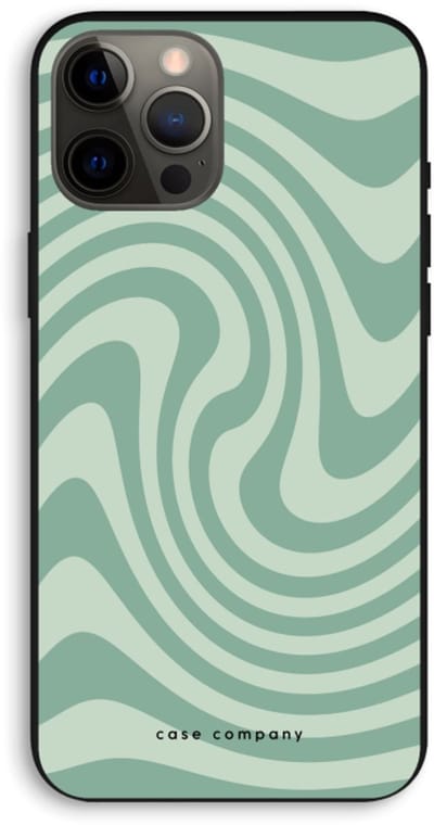 Case Company® - Hoesje geschikt voor iPhone 12 Pro Max hoesje - Swirl Groen - Biologisch Afbreekbaar Telefoonhoesje - Bescherming alle Kanten en Schermrand
