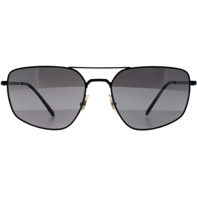 Ray-Ban RB3666 002/K3 gepolijst zwart zilver gepolariseerde zonnebril