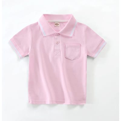 Baby's Baby's Jongens en Meisjes 100% Katoenen POLO Shirts 0-6 Jaar Oud Kinder Tops Korte Mouwen 140cm white