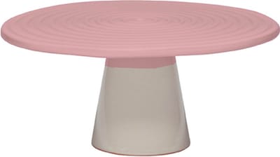 Dutchdeluxes - handgemaakt - Taartplateau - Keramiek - Medium - 25 cm diameter - Roze