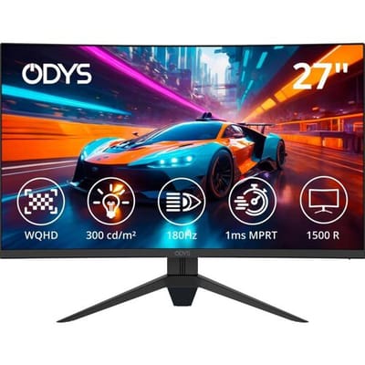 ODYS Q27-X LED-monitor Energielabel F (A - G) 68.6 cm (27 inch) 2560 x 1440 Pixel 16:9 1 ms HDMI 2.1, DisplayPort, Hoofdtelefoon (3.5 mm jackplug) VA