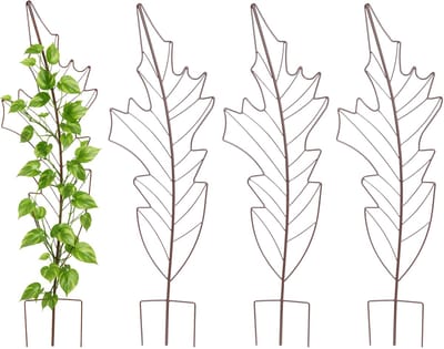 Plantensteun - set van 4 - 100x30 cm - metaal - blad