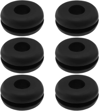 Dailygoods- Kabeldoorvoertules - 6 Stuks - Buitendiameter 15mm - Binnendiameter 6mm - Hoogte 7mm - Duurzaam rubberen materiaal - Bescherming voor kabels - Kabelgrommet