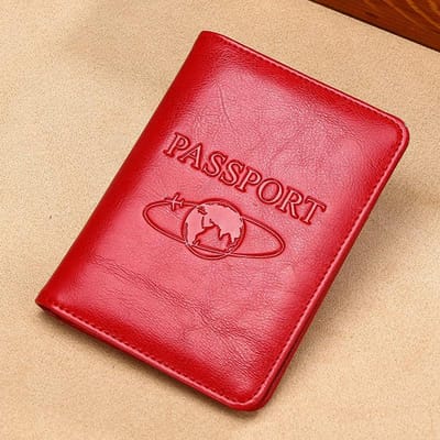 Echt Leren Paspoorthouder - RFID-blokkerende Reisportemonnee voor Paspoort & Tickets, Multifunctionele Documentenhoes pink