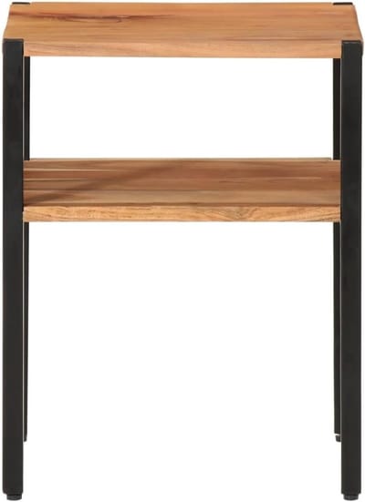 Bijzettafel - Houten tafel - Woonkamer decoratie - Met legplank - 35x35x45 cm - Bruin