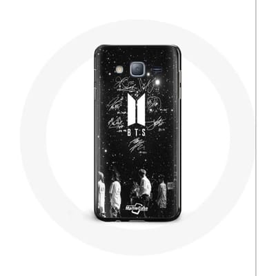 Hoesje - BTS - Samsung Galaxy J7 2016 - Flexibel - Zwart - Handtekeningen Leden