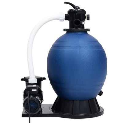 vidaXL - Zandfilter - met - 7 - instellingen - en - 1000 - W - pomp - blauw - en - zwart