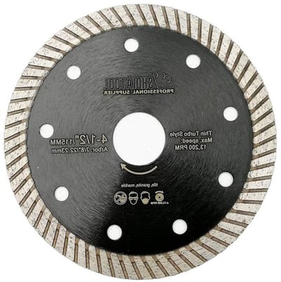 Diamant Super Dunne Blad - Tegelzaagblad Turbo - Keramiek Snijden - Chip-vrij Snijden - 115mm - Zwart Zilver
