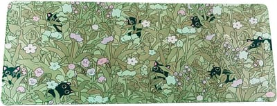 Bureauonderlegger schattige groene bladeren roze bloemen muismat desktop beschermer decor bureaumat voor meisjes vrouwen 300 x 800 x 4 mm