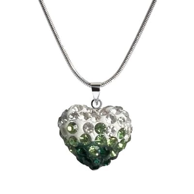 Fako Bijoux® - Ketting - Disco Dots - Hart Duo - Groen