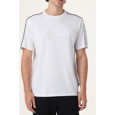FILA Rivoli Relaxed Logo T-shirt Bright White Maat: XS | Basic T-Shirts Outlet | Heren | Wit