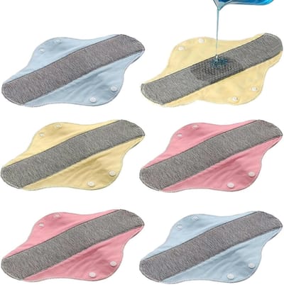 Herbruikbare Inlegkruisjes - Wasbare Maandverbanden - Dagelijkse Hygiëne - Lekvrij Ademend - 6 Stuks - Kleurrijk