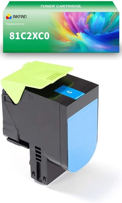 INKFIND 81C2XC0 Cyaan tonercartridge compatibel met Lexmark 81C2XC0 Cyaan geschikt voor Lexmark CX735adse/CX737adzse - 1-pack Cyaan