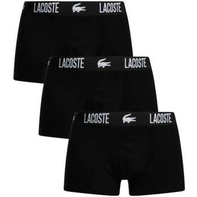 Lacoste Heren Boxershorts Trunks 3-Pack Zwart - Maat XXL
