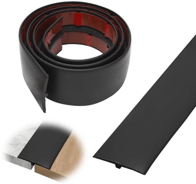 PVC T-vloerovergangsprofiel zwart 100 cm, 1 m x 5 cm