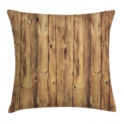 ABAKUHAUS Kussenhoes – Rustiek houtbruin 40x40 cm – Dubbelzijdig bedrukt