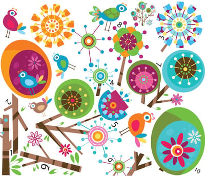 Muurstickers - Meerkleurige kinderboom - transparante zelfklevende achtergrond - 110x130cm