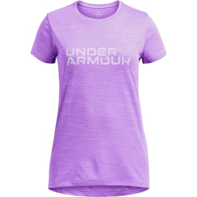 Under Armour Tech Twist Wordmark Logo T-shirt Met Korte Mouwen Paars 10-12 Years Meisjes