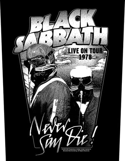 Black Sabbath - Never Say Die Rugpatch - Zwart