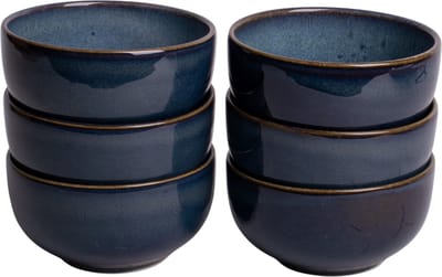Schaaltje klein - Amadora - blauw met aqua - set van 6 - Portugees stoneware