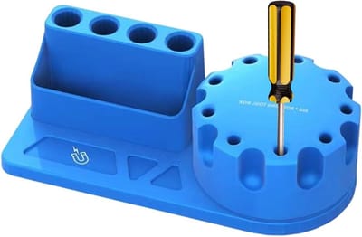 Schroevendraaier Standaard - Gereedschap Organizer - Werkplaats Opbergen - 360 Graden Draaibaar - 15 x 18 x 15 cm - Zwart