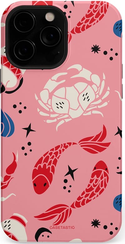 Casetastic hoesje geschikt voor Apple iPhone 13 Pro Max - MagSafe - Dubbellaagse bescherming - Zodiac in kleur - Fashion Case - Lichtroze Koraal Perzik