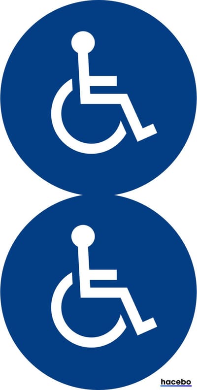 2x Gehandicapten sticker met rolstoel - Invalide Sticker Rolstoel - Geschikt Voor Auto Deur Toilet - Weerbestendig - 7.5 x 7.5 cm