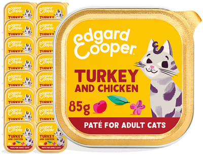 Edgard & Cooper Kattenvoer Graanvrij Natvoer voor Katten Gesteriliseerde of Actieve Kat Natuurlijke Heerlijke PatÃƒÂ© 85g x 16 Verse Kalkoen & Kip, Smakelijk en Uitgebalanceerd, Vers Vlees