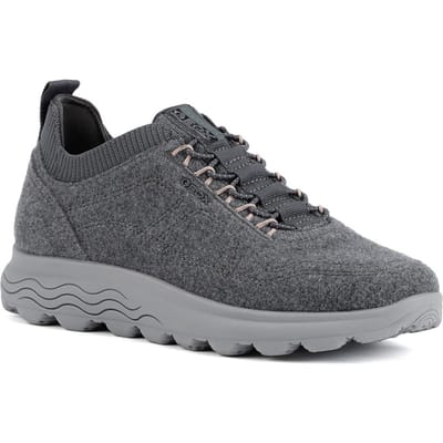Geox D Spherica A Wollen Blend Dames Antraciet Sneakers