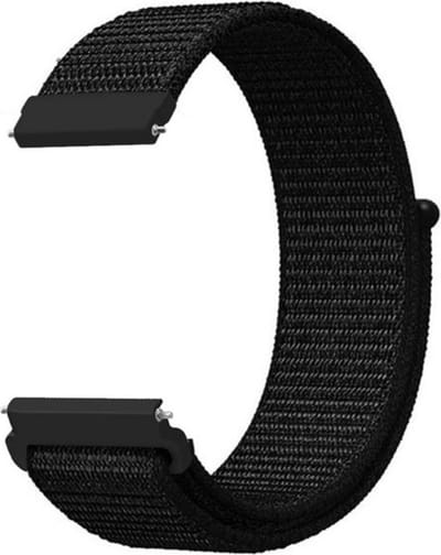 KELERINO. Nylon bandje geschikt voor Samsung Galaxy 46 MM / Gear S3 - Zwart
