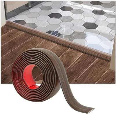 Zelfklevende Vinyl Vloerovergangsstrips voor Laminaat en Tegels 122x4x0.3cm Bruin
