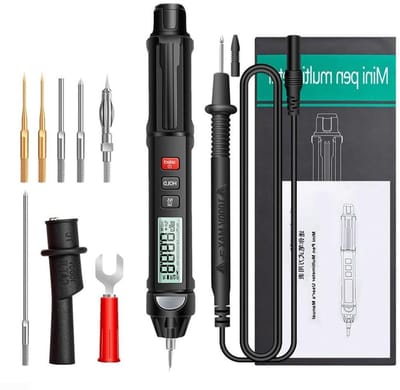 Pen Spanningsmeter - Spanningstester Multimeter - Elektra Controleren - Contactloze Detectie - 6000 Tellingen - Zwart
