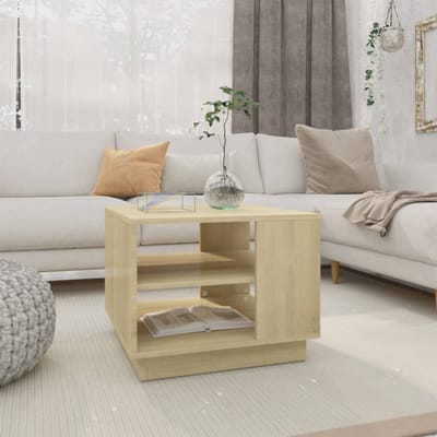 vidaXL - Salontafel - 55x55x43 - cm - bewerkt - hout - sonoma - eikenkleurig