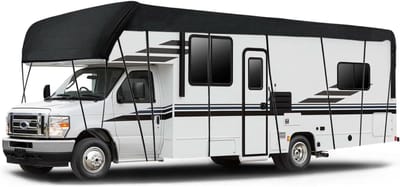 Camper Afdekzeil - Caravanhoes Buiten - Voertuig Beschermen - Waterdicht UV Bestendig - 65 x 3 m - Zwart