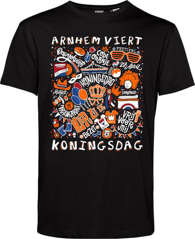 T-shirt Arnhem Oranjekoorts | Zwart | maat XS