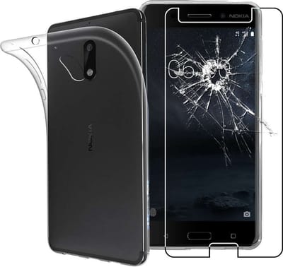 ebestStar - Hoes geschikt voor Nokia Nokia 6, Back Cover, Beschermhoes anti-luchtbellen hoesje, Transparant + Gehard Glas