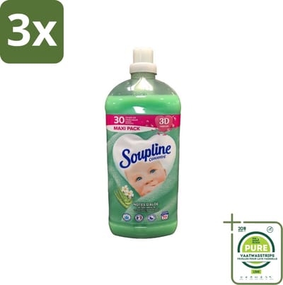 3 x Soupline - Wasverzachter - Aloë Vera Concentraat - 77 Wasbeurten - Grootverpakking - Wasverzachter - Aloë Vera - Wasverzachter Concentrat - Zachte Kleding - Frisse Geur