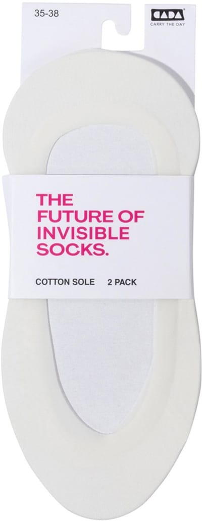 Onzichtbare footies 2-paar – White – 35-38