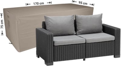 Raffles Covers Loungebank hoes - 170 x 95 H: 75 cm - RLB170straight - Waterdicht - Ademend - UV-bestendig - Elastisch rijgkoord - Beschermhoes tuinmeubelen