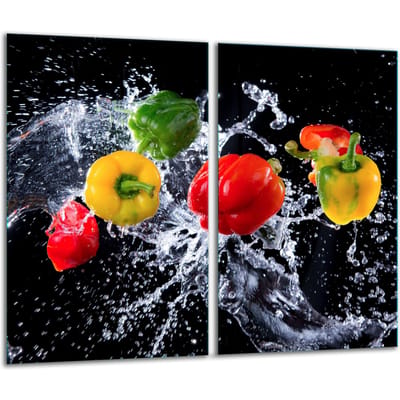 TMK ArtDeko - Snijplank - Glas - Paprika - 2x 30x52 cm