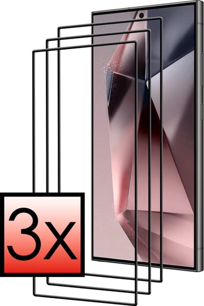 Screenprotector - 3 Stuks - Geschikt voor Samsung Galaxy S24 Ultra - Full Cover - Beschermglas - Gehard Glas - Tempered Glass - Screen Protector