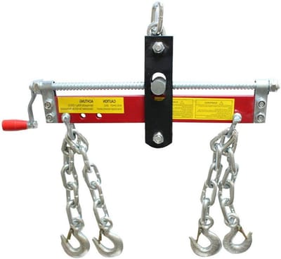 Motorbalancer - Positioneerapparaat - Motor Monteren - Met 4 Kettingen - 900 kg Capaciteit - Rood Zilver